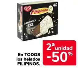 Carrefour FILIPINOS En todos los helados oferta
