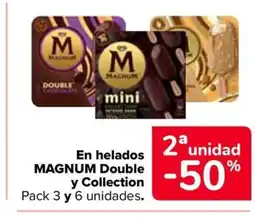 Carrefour MAGNUM En helados Double y Collection oferta