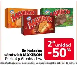 Carrefour MAXIBON En helados sándwich oferta