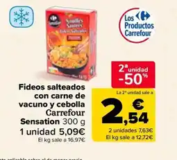 Carrefour CARREFOUR SENSATION Fideos salteados con carne de vacuno y cebolla oferta