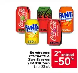 Carrefour Market COCA-COLA y FANTA En refrescos Zero Sabores y Zero oferta