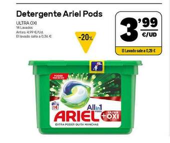 AhorraMas Detergente Ariel Pods oferta