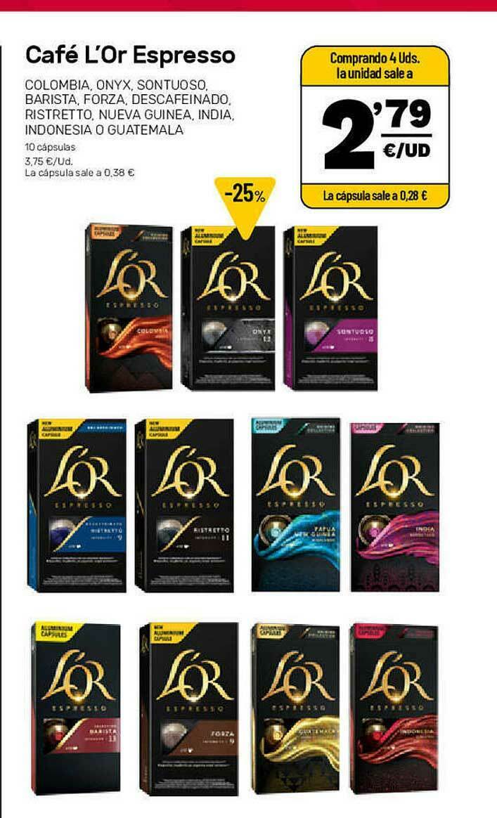 Comprar Café Ristretto Descafeinado L'Or Espresso 20 uds en ulabox.com