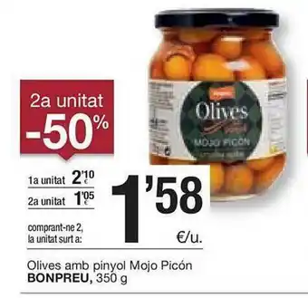 BonpreuEsclat Olives Amb Pinyol Mojo Picón Bonpreu oferta