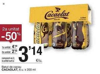 BonpreuEsclat 2a Unitat -50% Batut De Cacau Cacaolat oferta