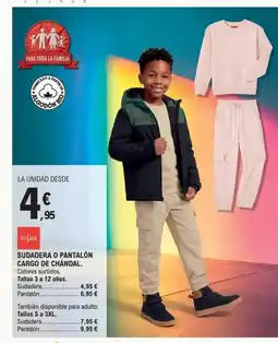 E.Leclerc Sudadera o pantalón cargo de chándal oferta