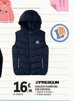 E.Leclerc FREEGUN Chaleco plumífero con capucha. oferta