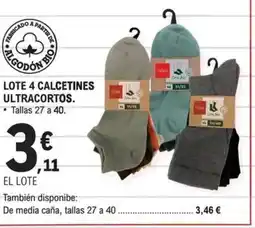 E.Leclerc Lote 4 calcetines ultracortos oferta