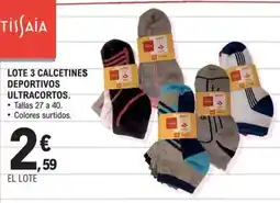 E.Leclerc Lote 3 calcetines deportivos ultracortos. oferta