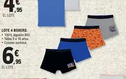 E.Leclerc Lote 4 boxers. oferta