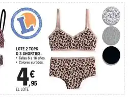 E.Leclerc Lote 2 tops 0 3 shorties. oferta