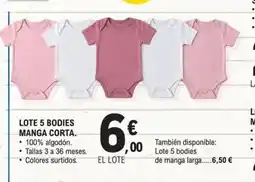 E.Leclerc Lote 5 bodies manga corta. oferta