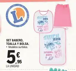 E.Leclerc Set babero, toalla y bolsa oferta