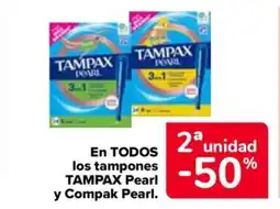 Carrefour Market TAMPAX En todos los tampones pearl y compak pearl oferta