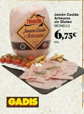 Gadis Jamón Cocido Artesano Sin Gluten Monells oferta