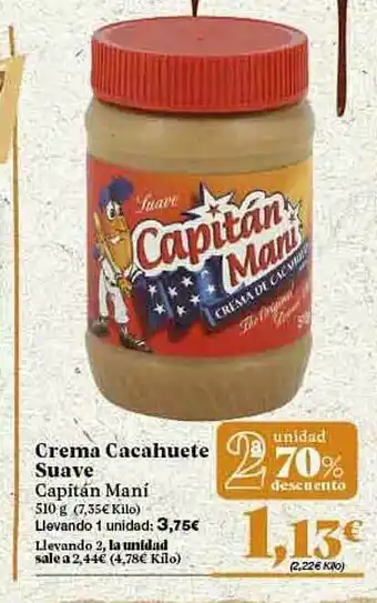 Gadis 2a Unidad 70% Descuento Creme Cacahuete Suave Capitán Mani oferta