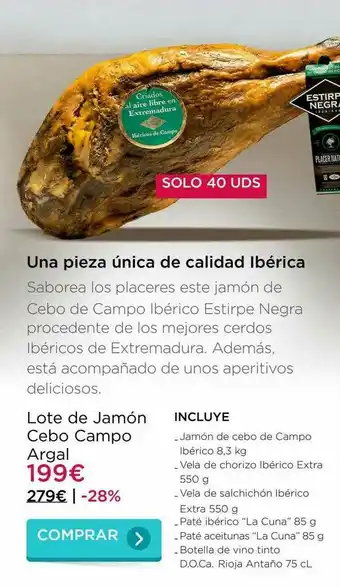 La tienda en casa Lote De Jamón Cebo Campo Argal oferta