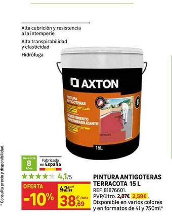 Leroy Merlin Pintura Antigoteras Terracota 15 L oferta