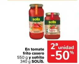 Carrefour SOLÍS En tomate frito casero y sofrito oferta