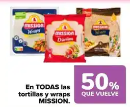 Carrefour MISSION En todas las tortillas y wraps oferta