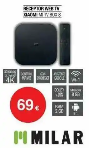Milar Receptor Web Tv Xiaomi Mi Tv Box S oferta