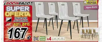 Muebles Boom Conjunto Pack 4 Sillas Comedor oferta