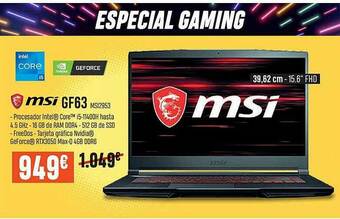 PCBox Msi Gf63 oferta
