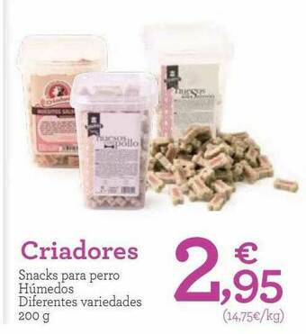 TiendAnimal Criadores Snacks Para Perro Húmedo oferta