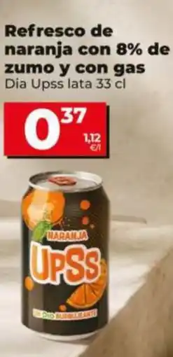 Dia Supermercados Dia Upss refresco de naranja con 8% de zumo y con gas oferta