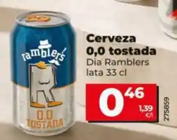 Dia Supermercados Dia Ramblers cerveza 0,0 Tostada oferta