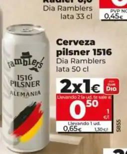 Dia Supermercados Dia Ramblers cerveza pilsner 1516 oferta