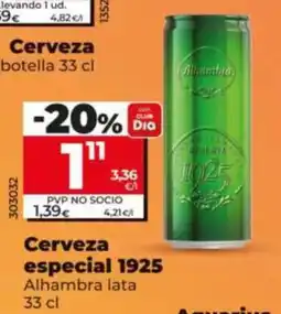 Dia Supermercados Alhambra cerveza especial 1925 oferta