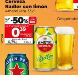 Dia Supermercados Amstel Radler con limón oferta