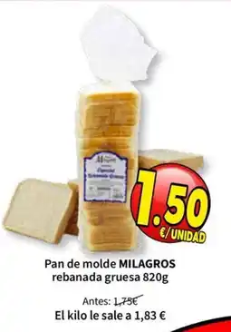 SPAR Pan de molde MILAGROS oferta