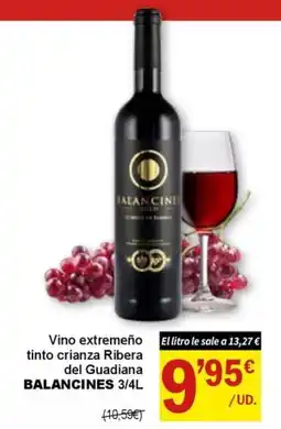 SPAR Balancines vino extremeño tinto crianza Ribera del Guadiana oferta
