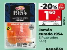 Dia Supermercados ElPozo jamón curado 1954 oferta
