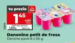 Dia Supermercados Danone Danonino petit de fresa oferta