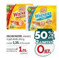 Condis Oscar mayer - wieners o gall dindi oferta
