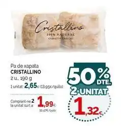 Condis Cristalino - pa de xapata oferta