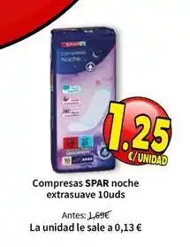 SPAR Spar - compresas noche extrasuave 10uds oferta