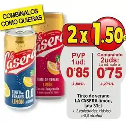 SPAR La casera - tinto de verano limon oferta