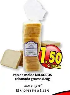 SPAR Milagros - pan de molde rebanada gruesa oferta