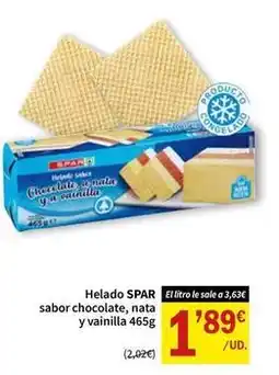 SPAR Spar - helado sabor chocolate, nata y vainilla oferta
