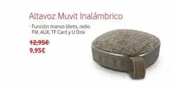 Vodafone Altavoz Muvit Inalámbrico oferta