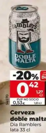 Dia Dia ramblers - cerveza doble malta oferta