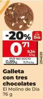 Dia El molino de dia - galleta con tres chocolates oferta