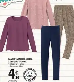 E.Leclerc Camiseta manga larga o legging canale oferta
