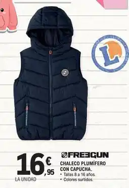 E.Leclerc Freegun - chaleco plumifero con capucha oferta
