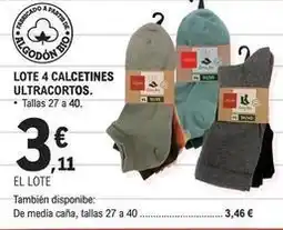 E.Leclerc Lote 4 calcetines ultracortos oferta