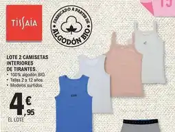 E.Leclerc Tissaia - lote 2 camisetas interiores de tirantes oferta